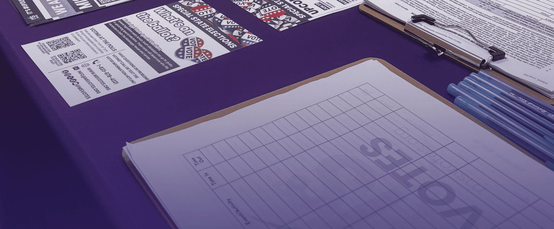 Image of MS Votes tabling literature